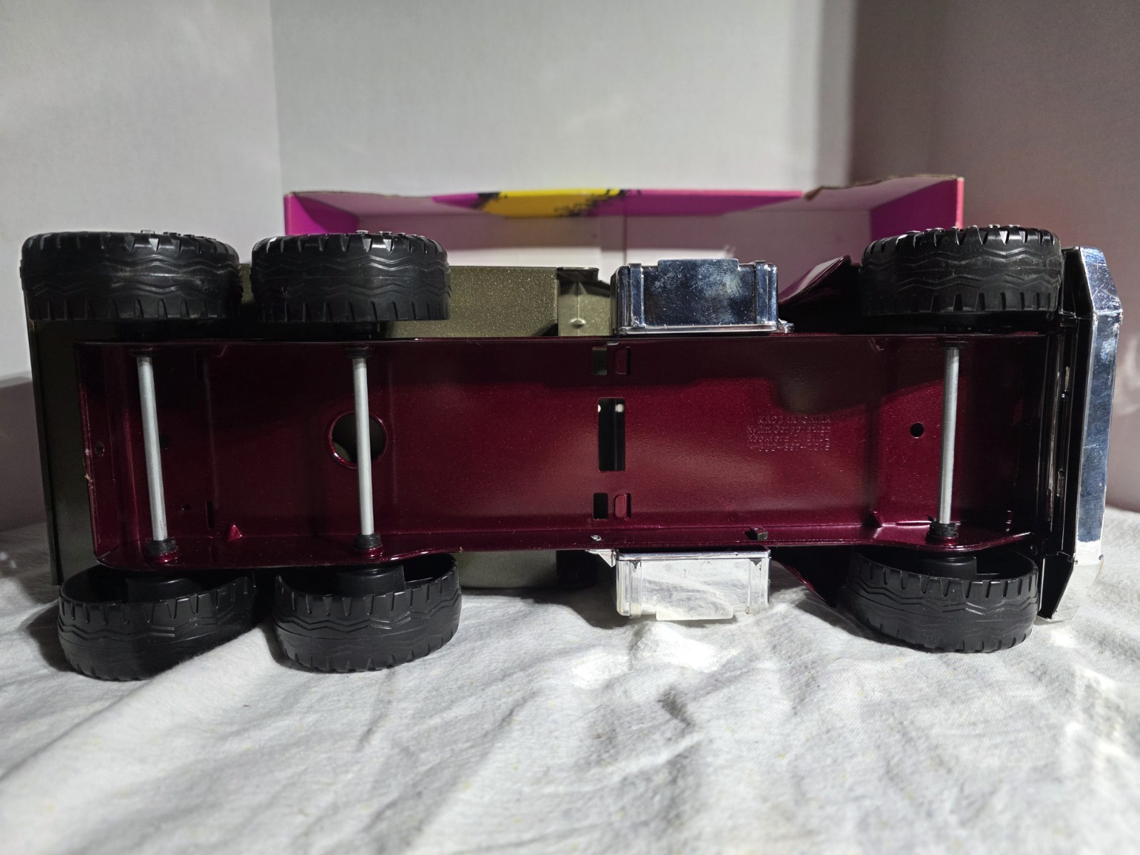 Nylint 871 Dump Truck Steel Maroon Gold Heavy-Duty Tires 1996 Toy