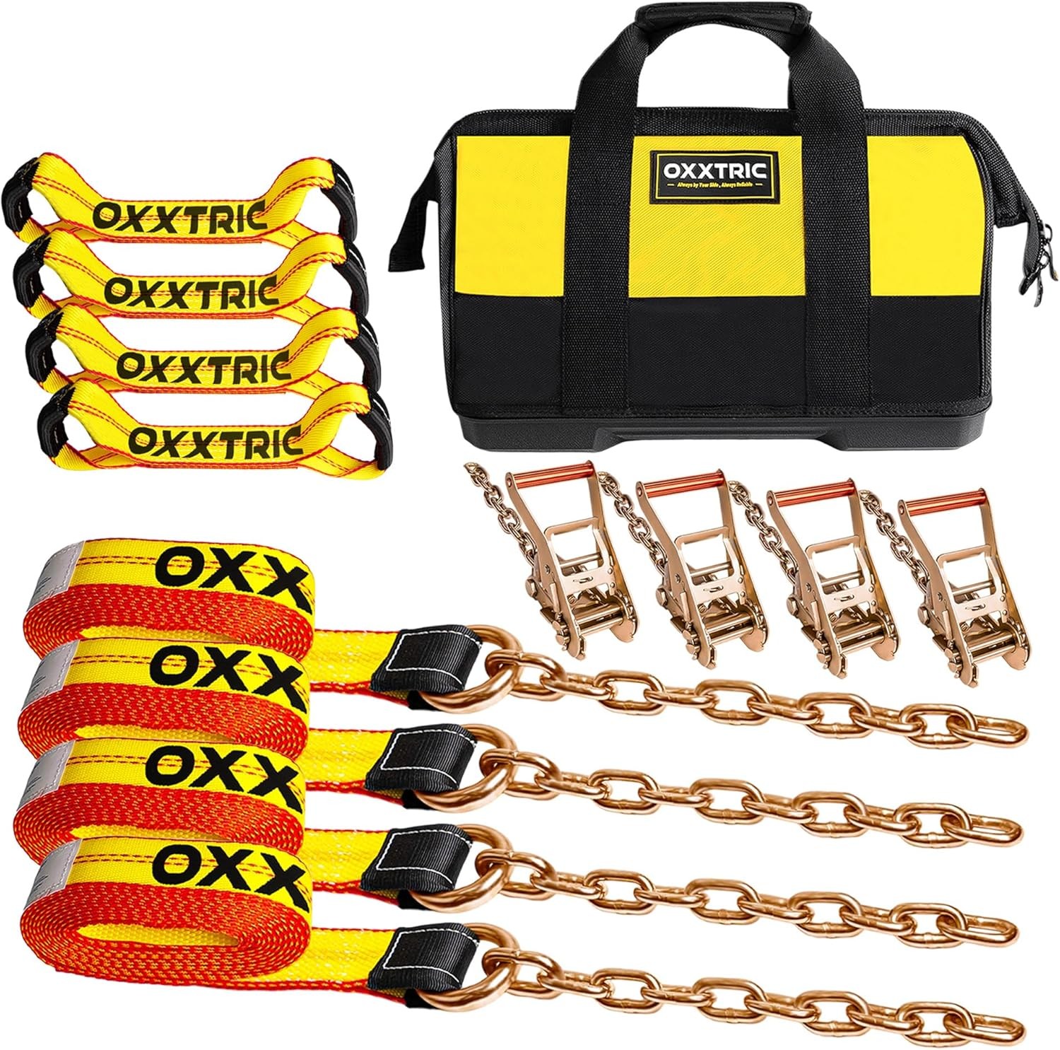 Flatbed Tow Truck Straps 8 Point 3300 lbs WLL