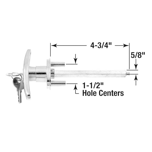 GD 52169 Keyed T-Handle, 5/16 In. x 4-5/8 In. Square Shaft, Diecast