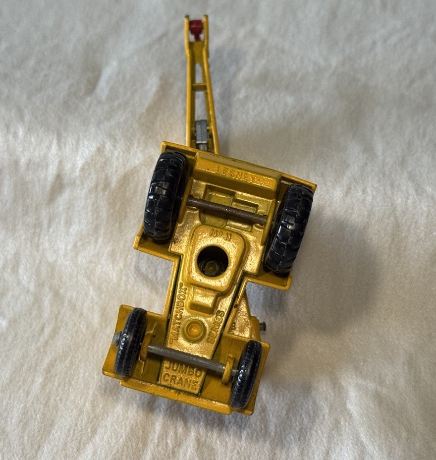 Matchbox Diecast Taylor Jumbo Crane #11 Yellow Construction Vehicle Toy