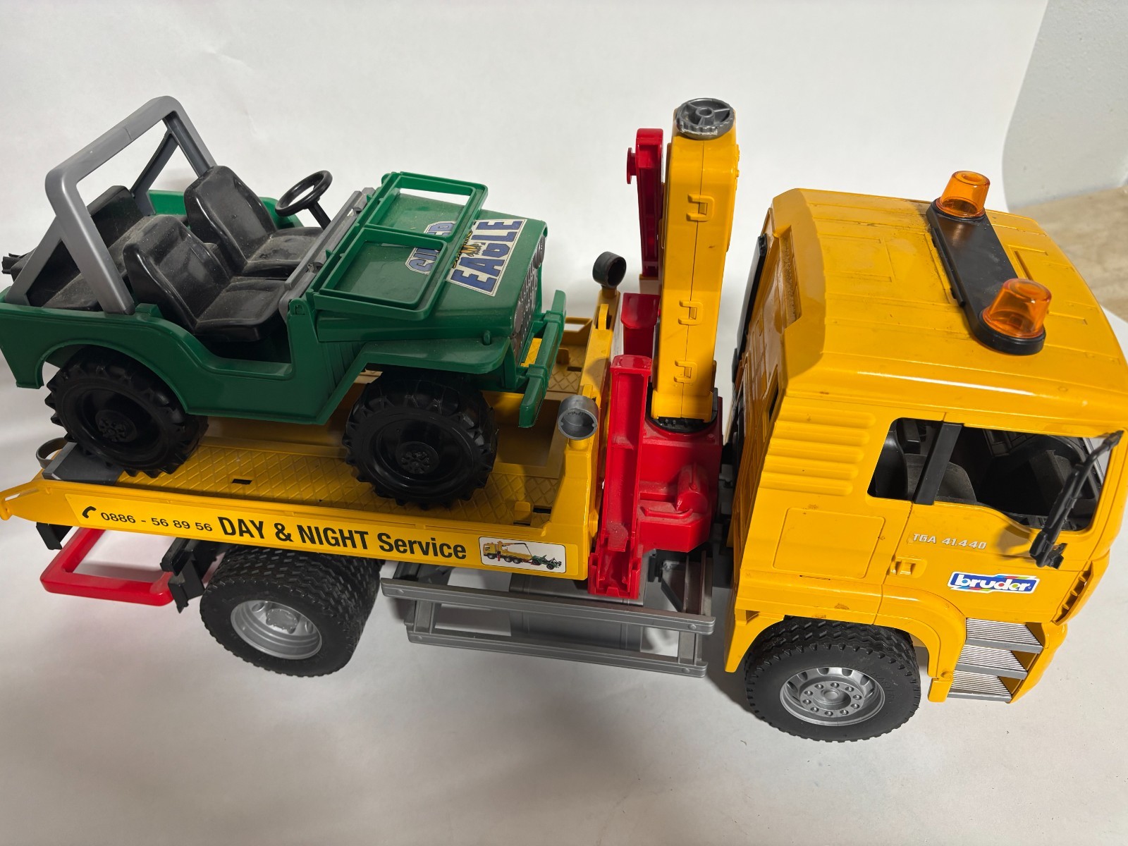 2001 BRUDER DAY & NIGHT SERVICE WRECKER TOW TRUCK 4143 Mercedes Actros -Working!