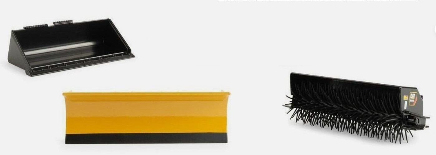 DIECAST MASTERS – Black construction machine with accessories – CATERP…