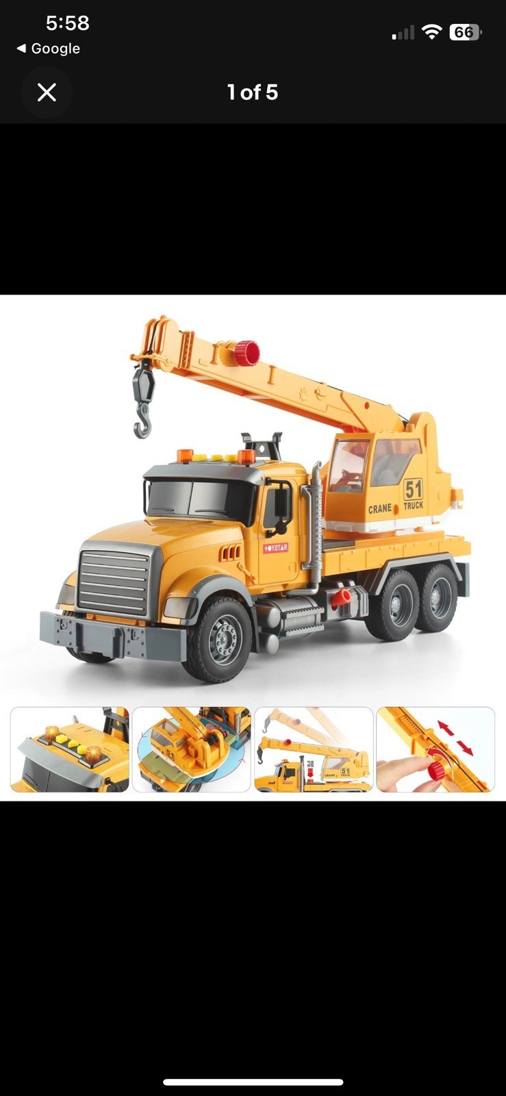 Crane Truck Toy Construction for Kids – Extendable Arm, Sounds, Lights!! FUN!