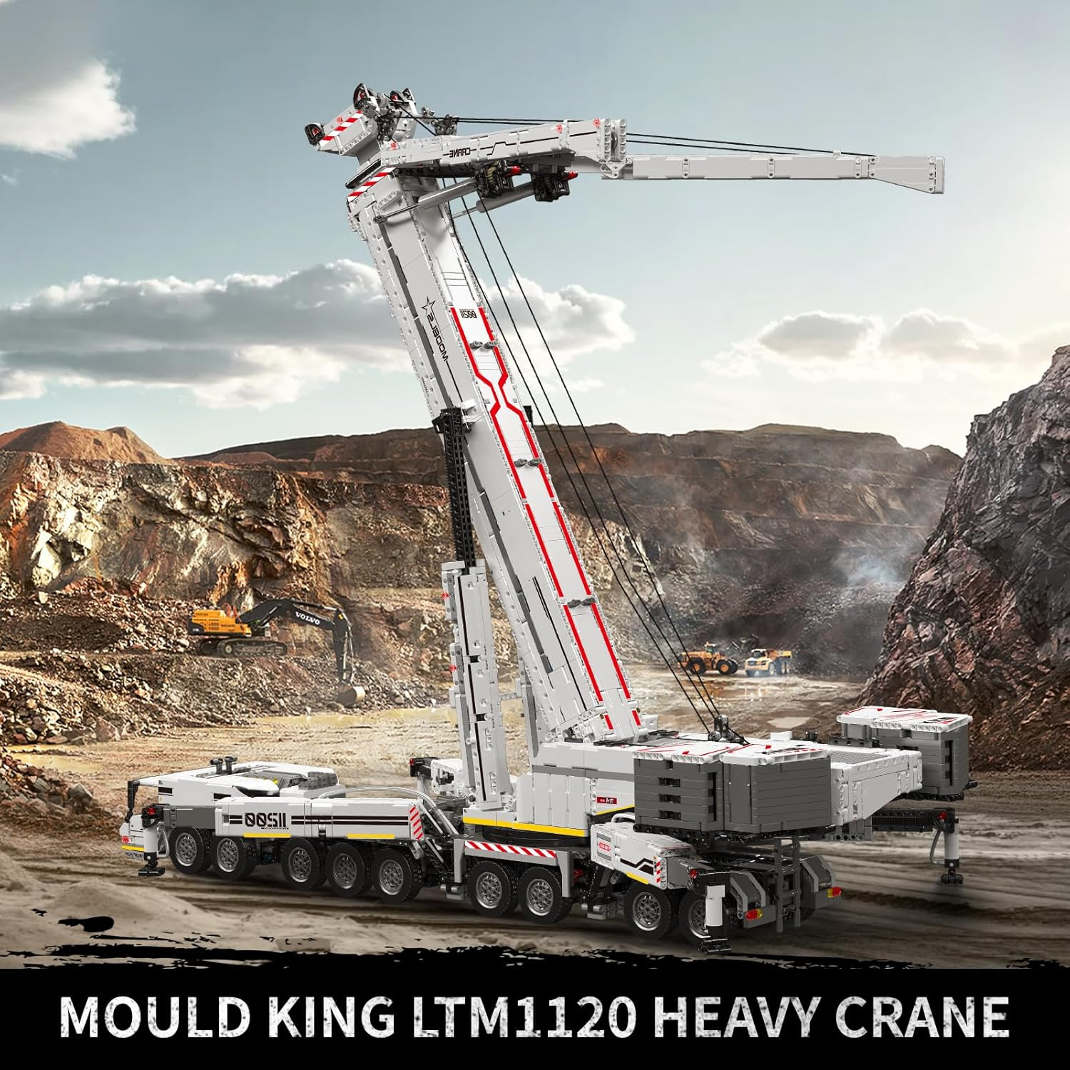 Heavy Crane Building Kit, 8506 Pieces Large Crane Truck Model Kit with 20 Motors