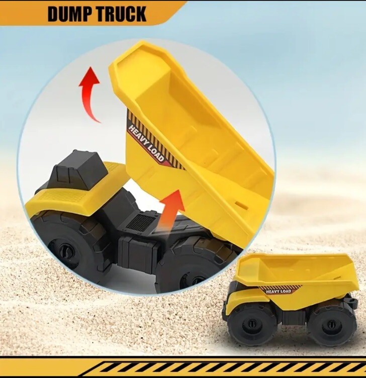 Backhoe Bulldozer Dump Truck Excavator Wheel Loader Construction Set Five PCs