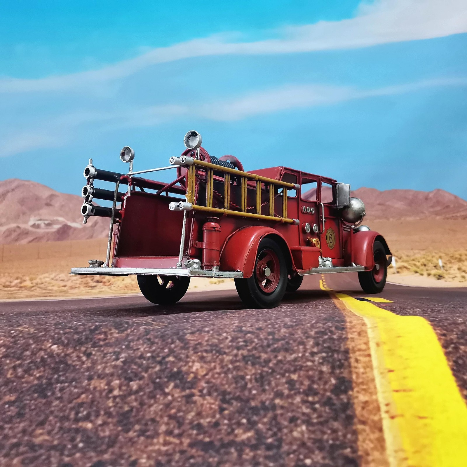 Truck Model Retro Fire Diecast Metal Miniature Vehicles Large Fire Fighting T…