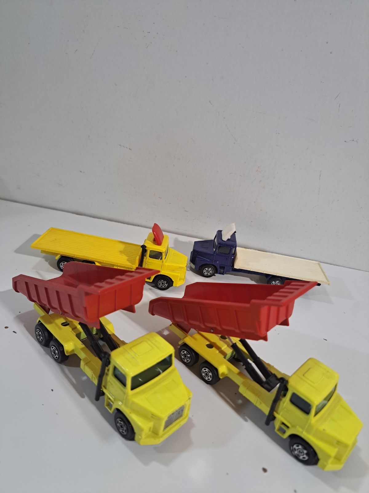 4 Corgi Minor Die Cast Scania LT145 Trucks (Dump Trucks Flat Beds)