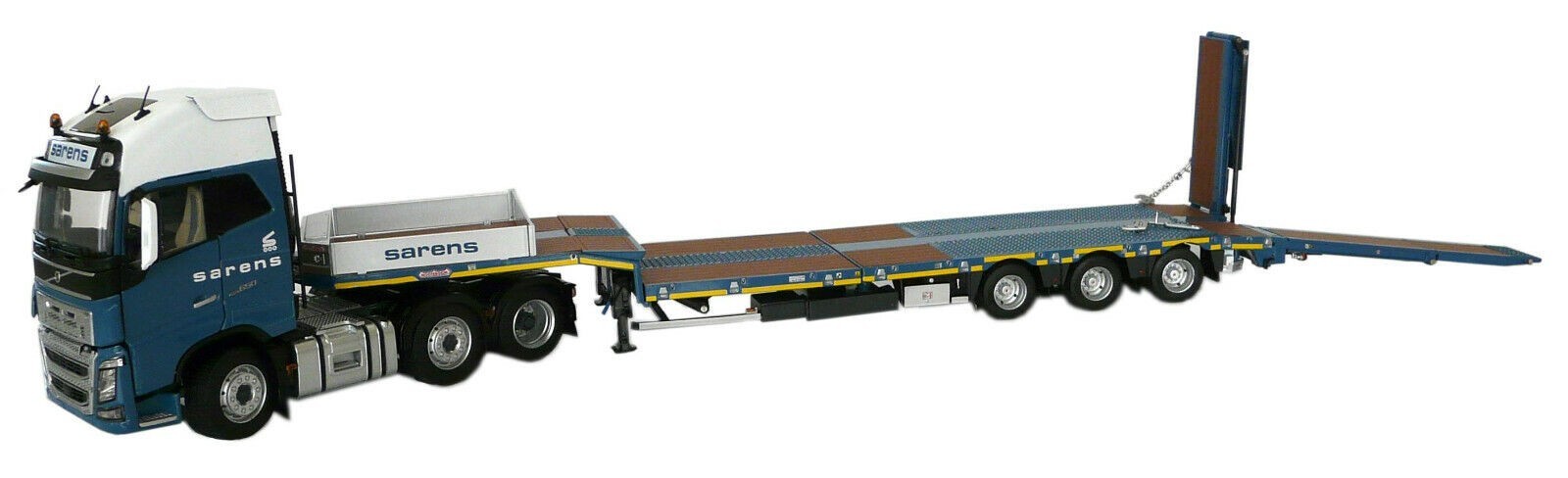 Large 1/32 scale SARENS Volvo FH16 6×2 Truck and Nooteboom Lowboy Trailer, MIB