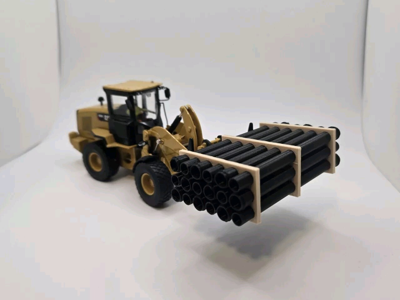 1/50 Scale 12&Prime; Black Pipe Trailer Load/Diorama Accessory