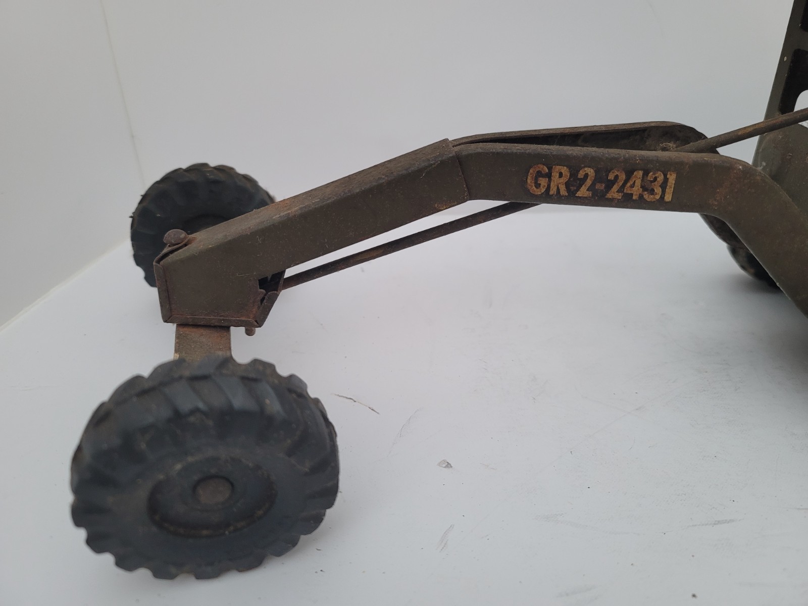 1960s Army Military Pressed Steel Tonka Road Grader – GR2-2431 For Parts