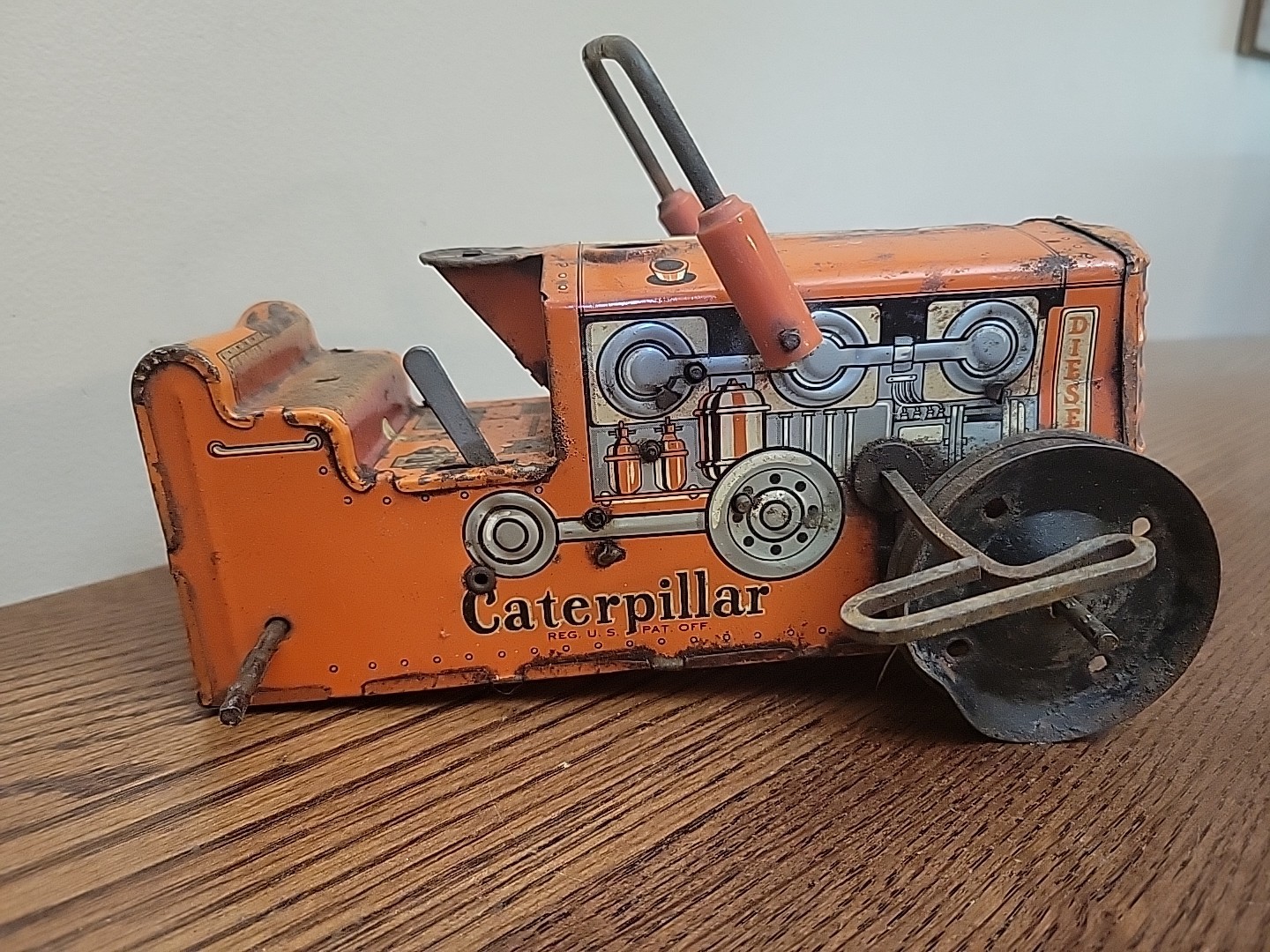 Vintage 1950’s Marx Tin Litho Heavy Duty Diesel Caterpillar Dozer Parts/Resto