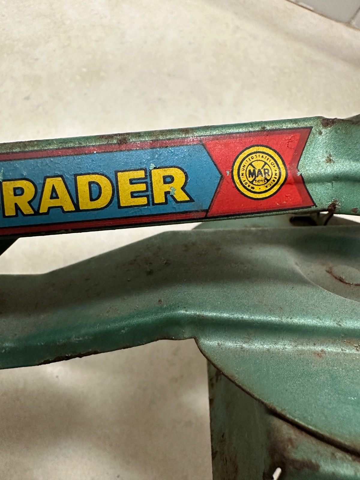 Vintage Marx Green Steel Toy Power Grader