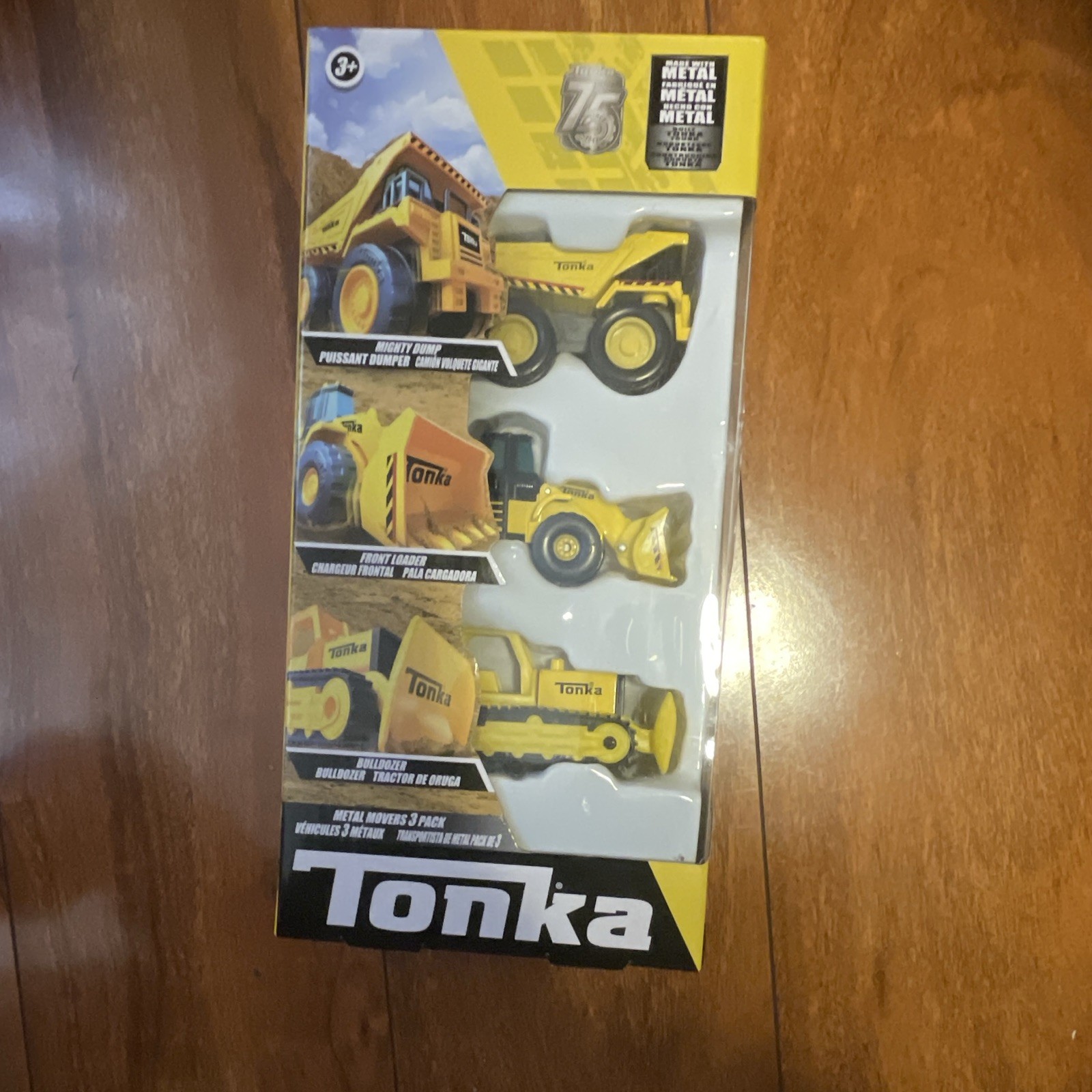 Tonka Metal Movers Metal 3-Pack Dump Truck Bulldozer Front Loader Yellow/Black