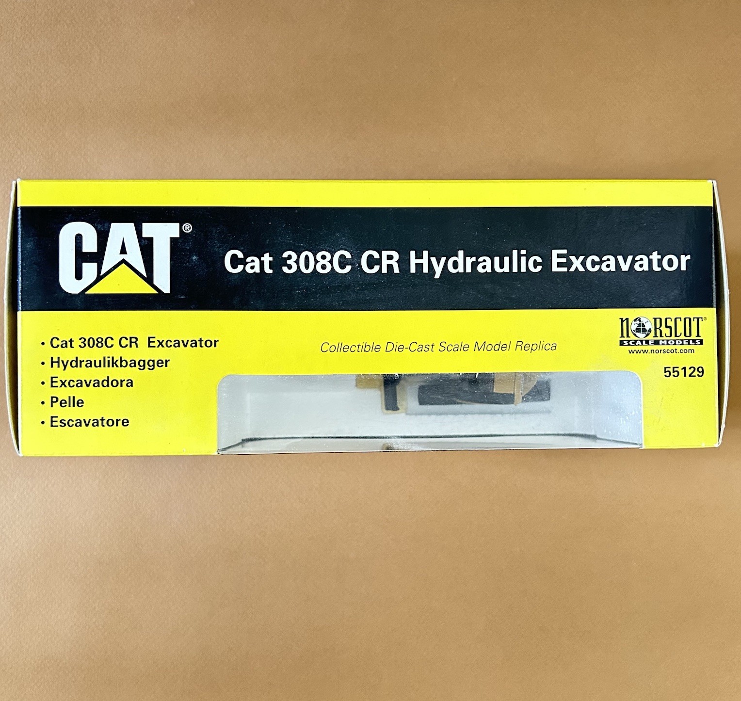 NORSCOT CAT 1:50 55129 308C CR Hydraulic Excavator Yellow