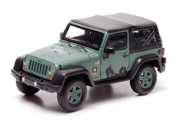 Greenlight 86043 Jeep Wrangler – United States Army w/Graphic 1/43 O Scale MIB