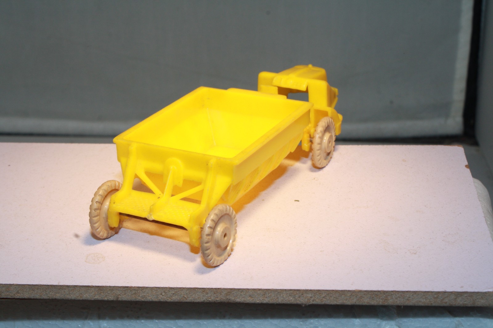 1950s Plastic Earth Mover Toy Banner Toys Made in USA
