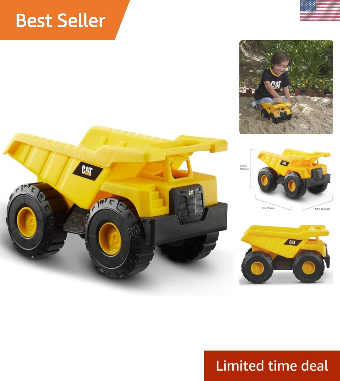 CAT Construction Toys, Construction Fleet 10&Prime; Dump Truck Toy – Heavy‑Duty Pla…