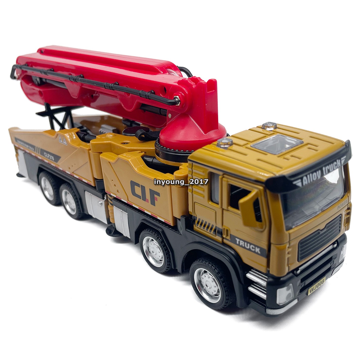 1:60 Concrete Pump Truck Model Toy Car Diecast Construction Toy Vehicle Yellow