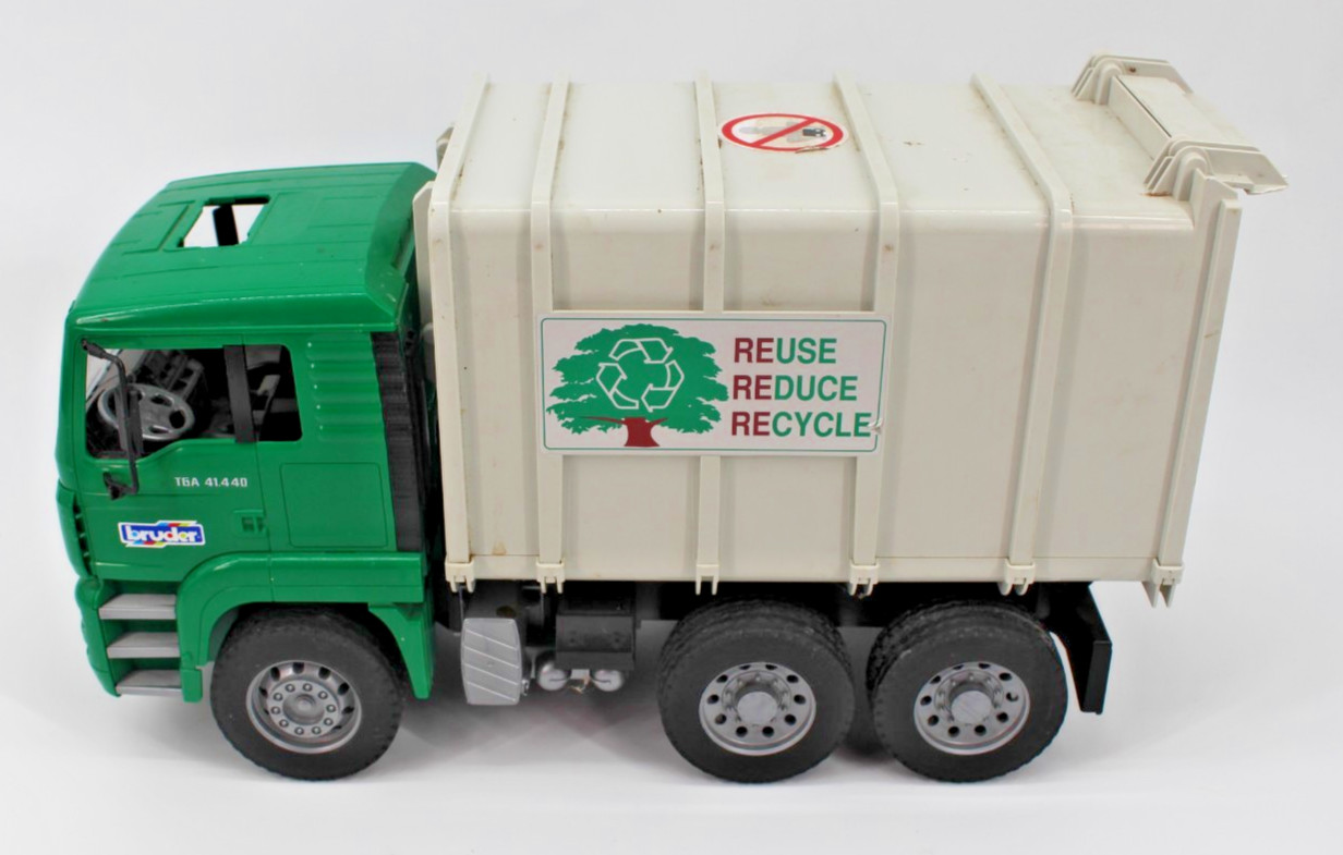 8 INCOMPLETE BRUDER Toy Trucks MAN Tow, Logging Truck, Dump, Garbage, Fire Truck