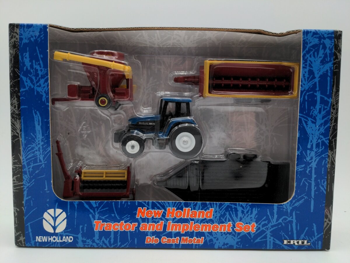 Ertl 13558 1:64 New Holland Tractor And Implement Set