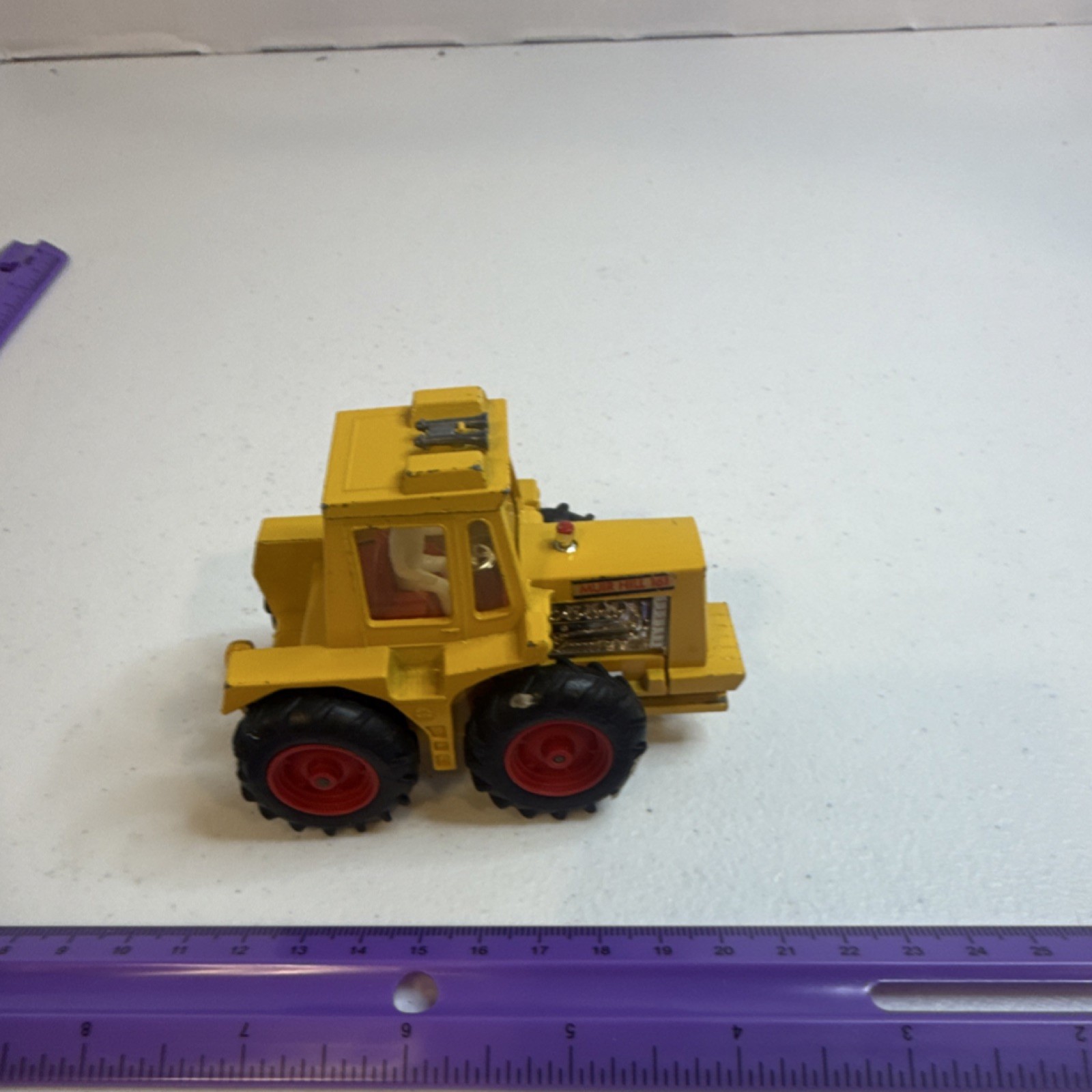 Diecast Construction Vehicle Toy Yellow Black Red w/ Red Wheels and Black Tires