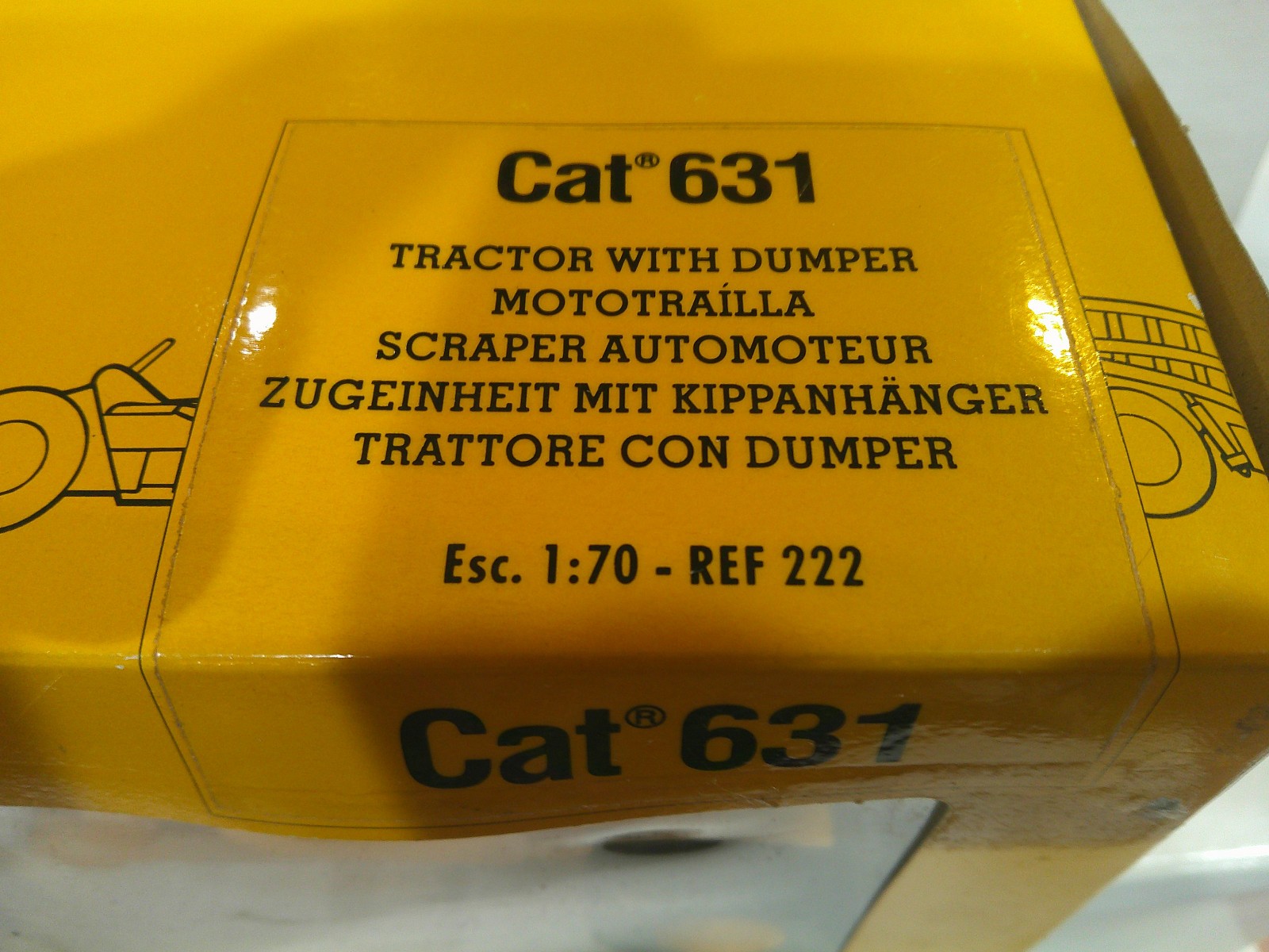 JOAL Caterpillar CAT 631 Tractor With Dumper #222 1:70 Scale Yellow Fair+ Box