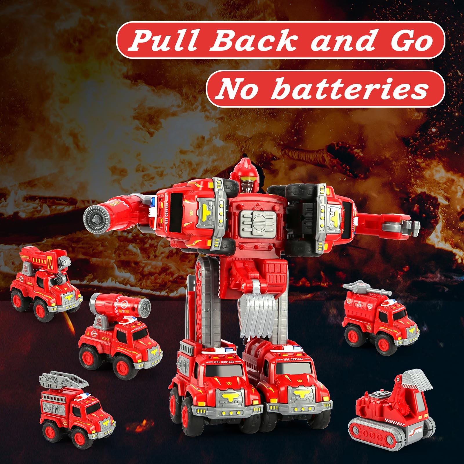 Toys for 3 4 5 6 Year Old Boys– 5-in-1 Detachable Construction Vehicles Set–T…