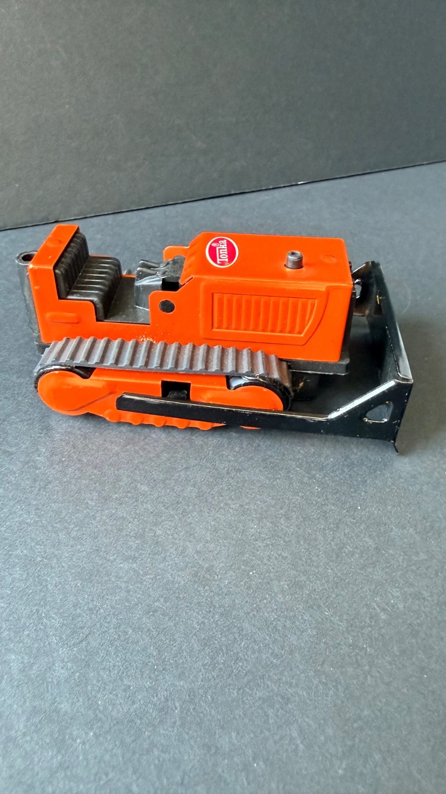 Vintage 1970s Tonka Mini 510 Bulldozer Dozer Orange Black Blade 4.5&Prime; Complete