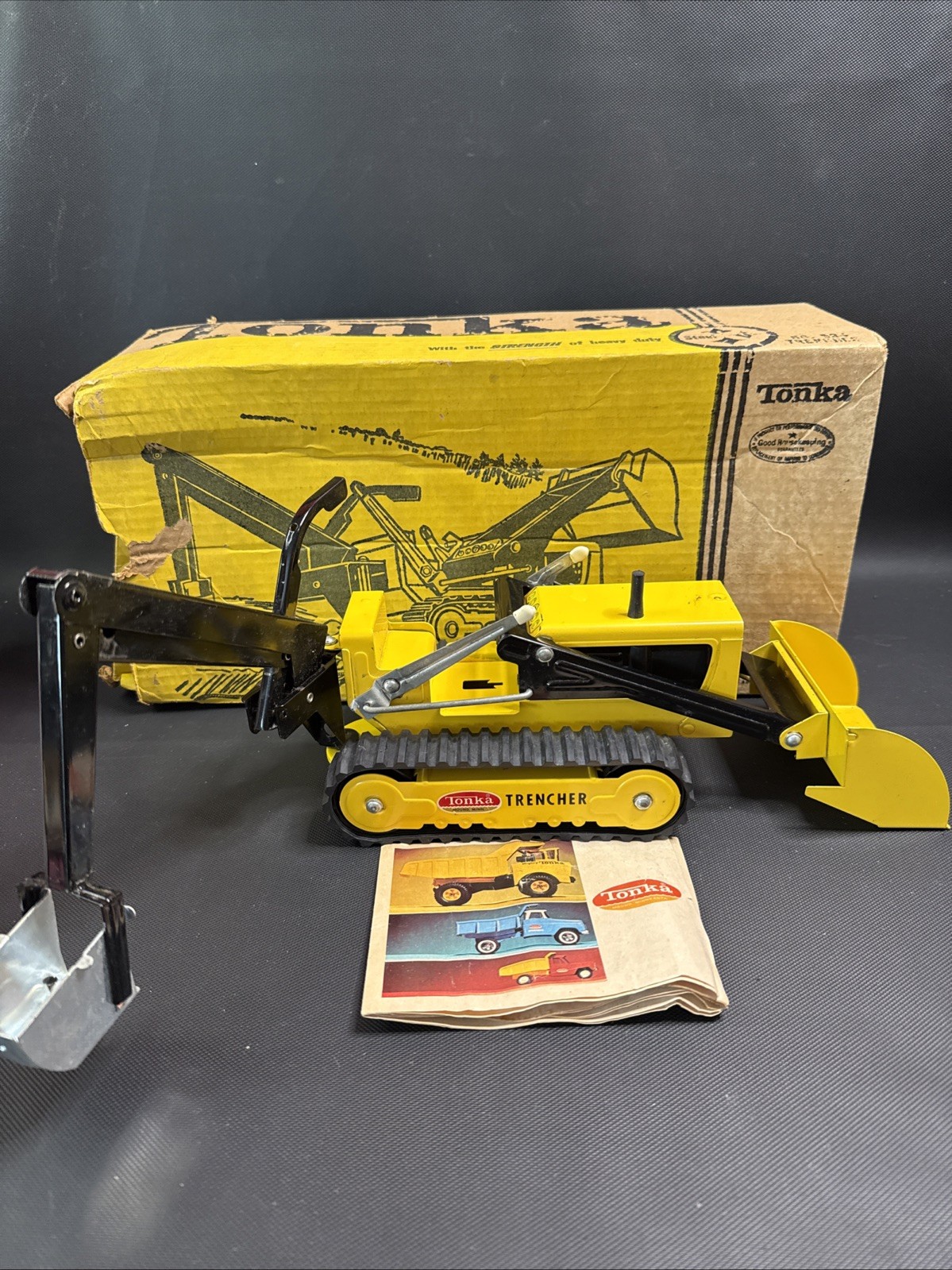 Vintage Tonka No. 534 Trencher with Original Box And Advertising