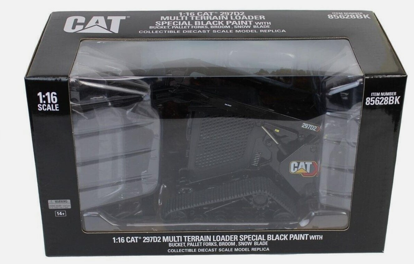DIECAST MASTERS – Black construction machine with accessories – CATERP…