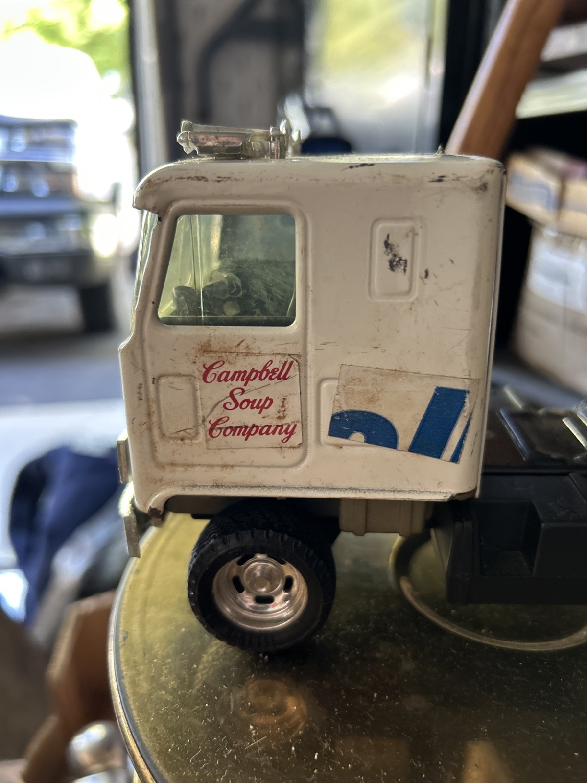 Vintage Pressed Metal Ertl Campbells Soup Cabover Semi Truck Cab Only