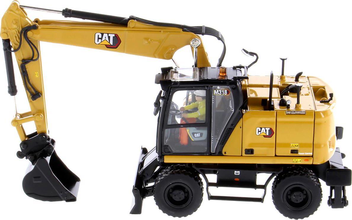 CAT Caterpillar M318 Wheeled Excavator Yellow with Operator High Line Series by