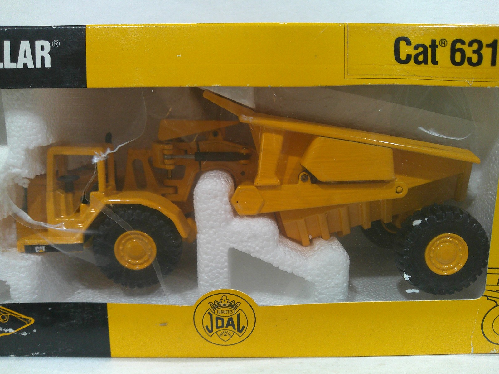 JOAL Caterpillar CAT 631 Tractor With Dumper #222 1:70 Scale Yellow Fair+ Box