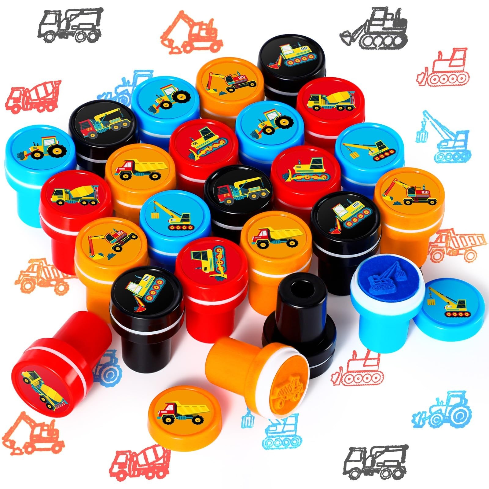 Aoriher 24 Pcs Construction Trucks Stampers Construction Party Favors Truck P…