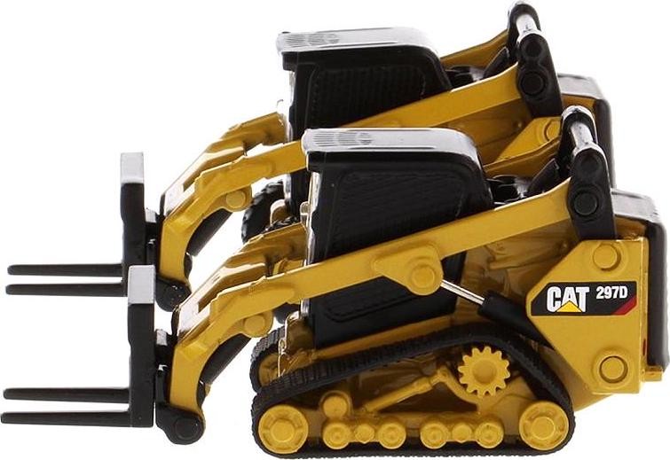 CAT Caterpillar 272D2 Skid Steer and 297D2 Compact Track Loaders Set of 2 1/64
