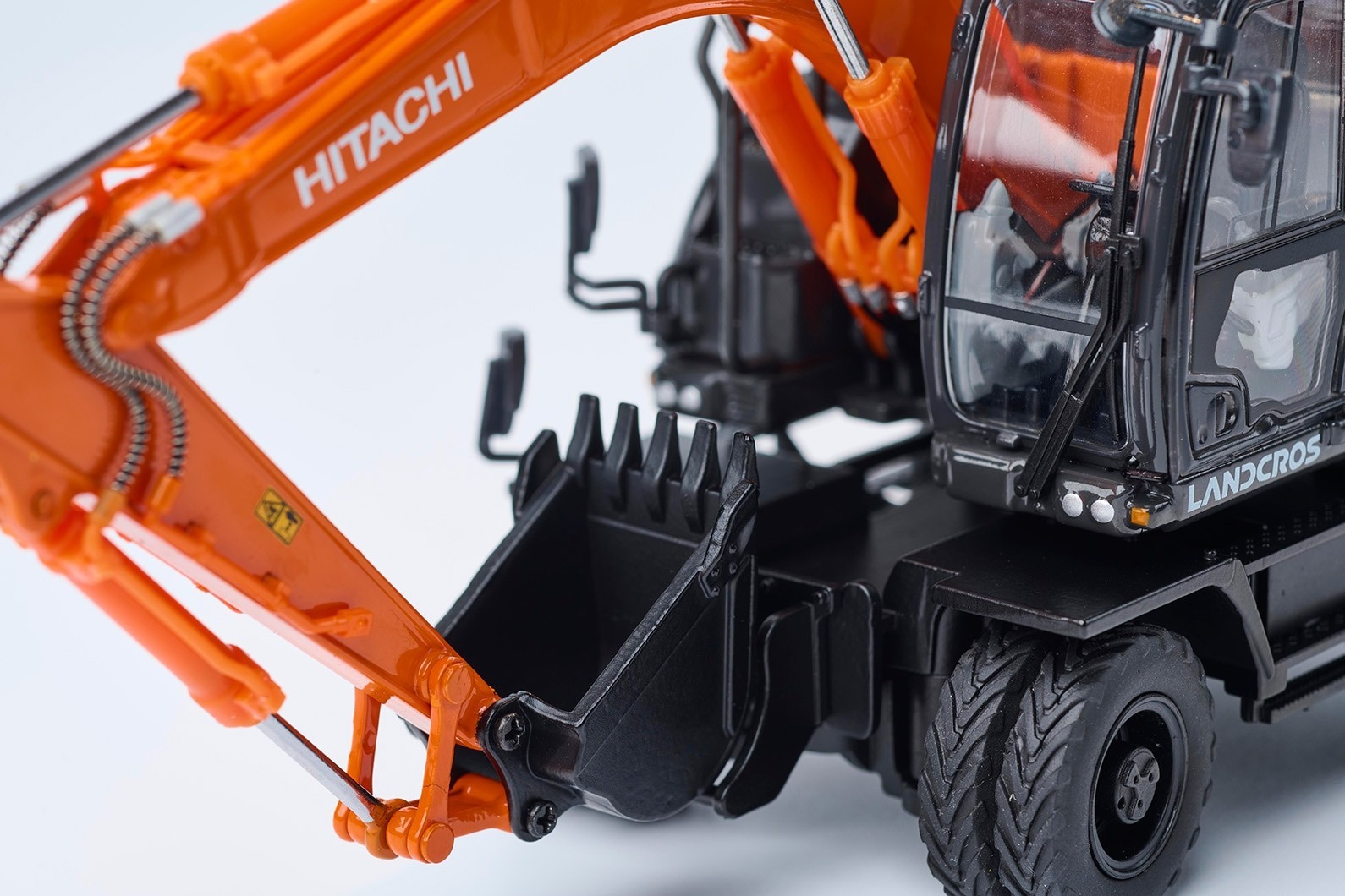 Hitachi ZX125W-7 Wheeled Excavator 1/50 Diecast Model Taxi Yellow New