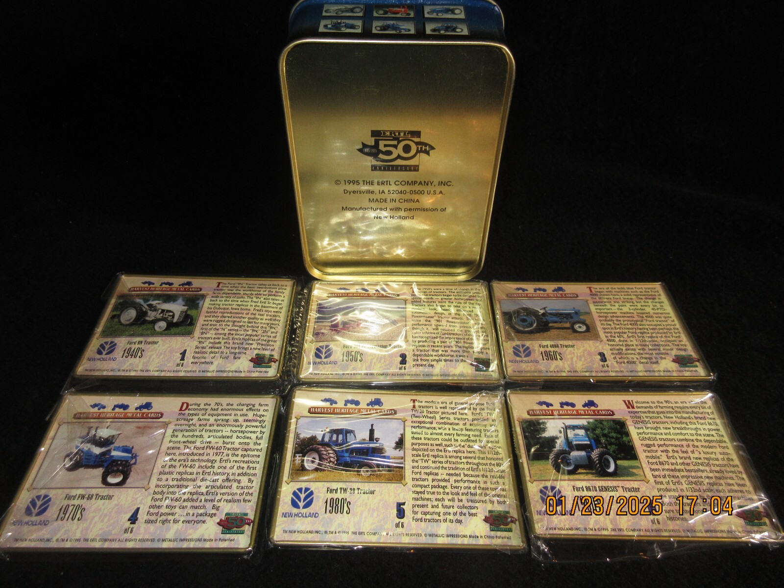 NEW HOLLAND 8870 Harvest Heritage Metal Farm 6 ERTL Collectors Cards Series 1
