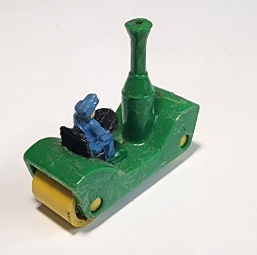VINTAGE 1950&rsquo;s IRWIN MINI HARD PLASTIC Green STEAM ROLLER VHTF