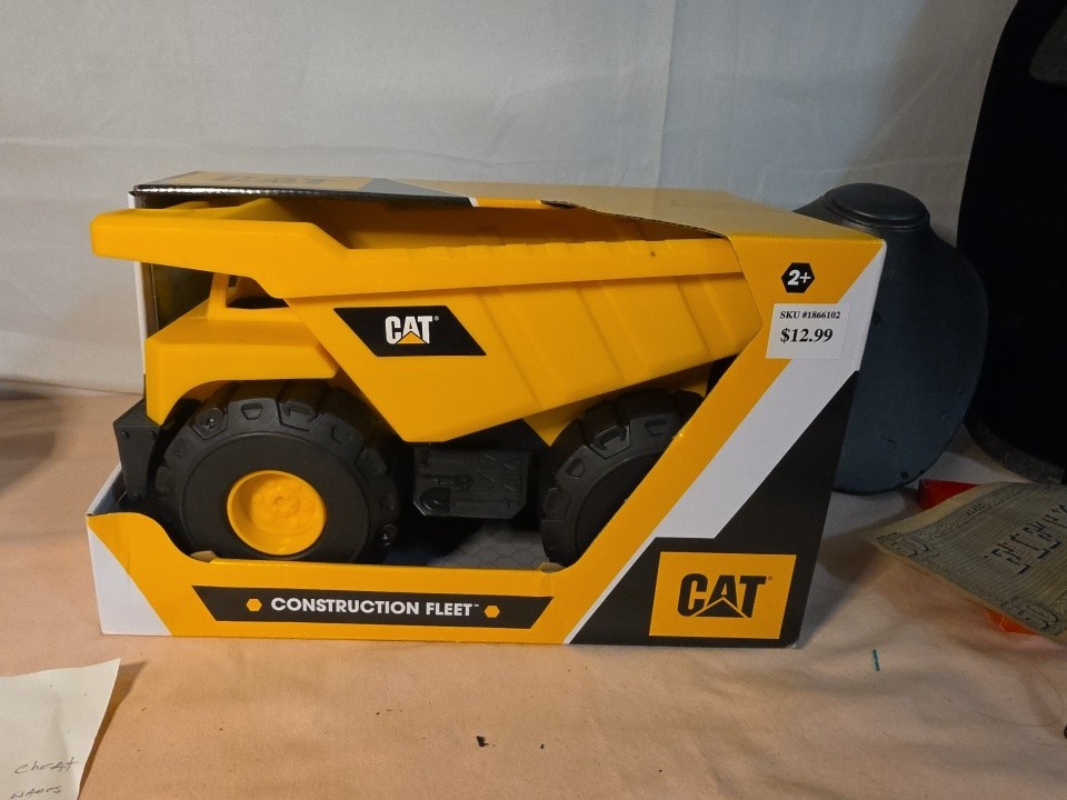CAT Construction Fleet Toy Dump Truck Multicolor Plastic 10&Prime; Push Powered NEW