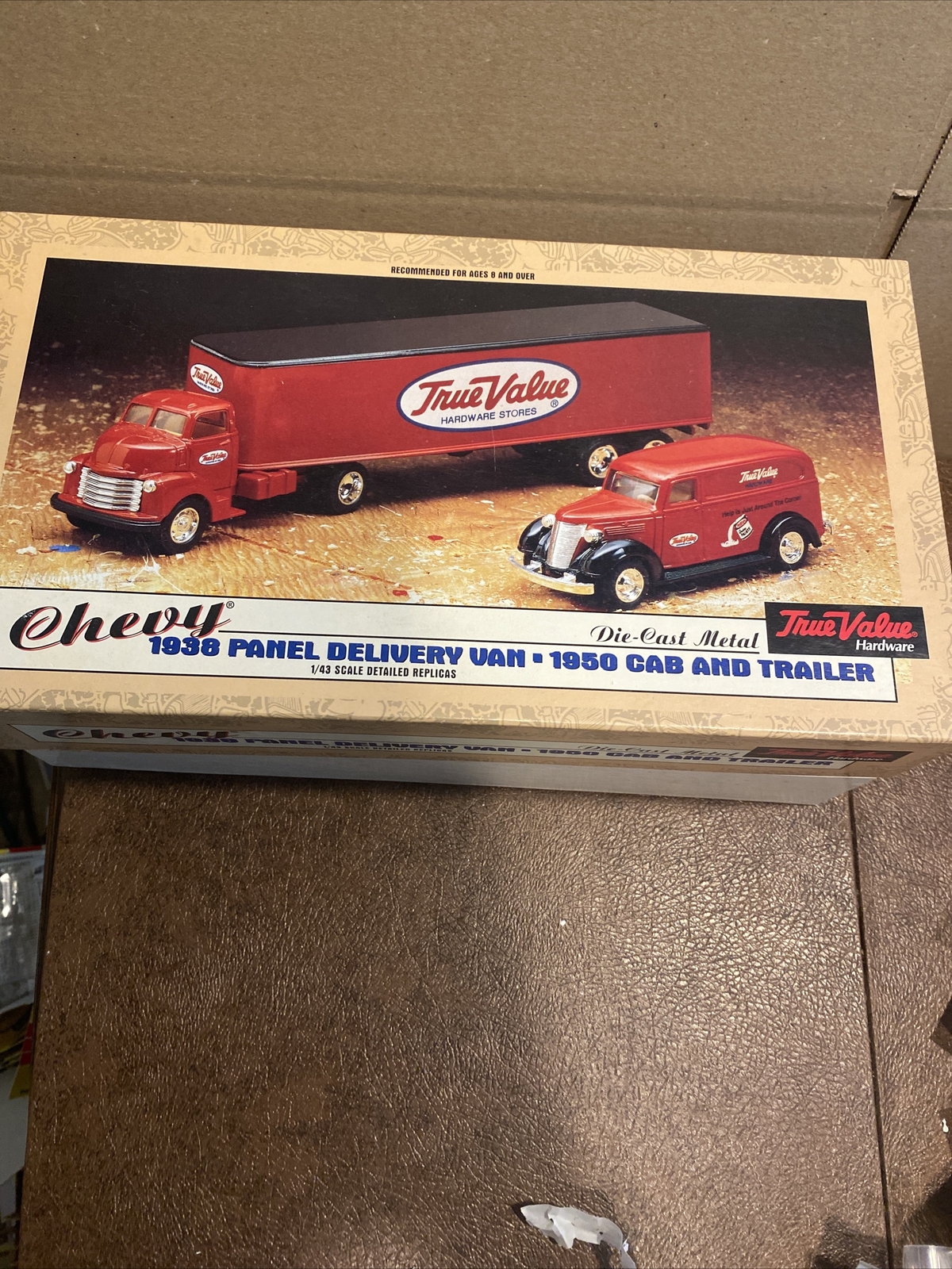 Ertl Die Cast 1/43 B426 True Hardware 1938 Chevy Panel & 1950 Cab & Trailer NIB