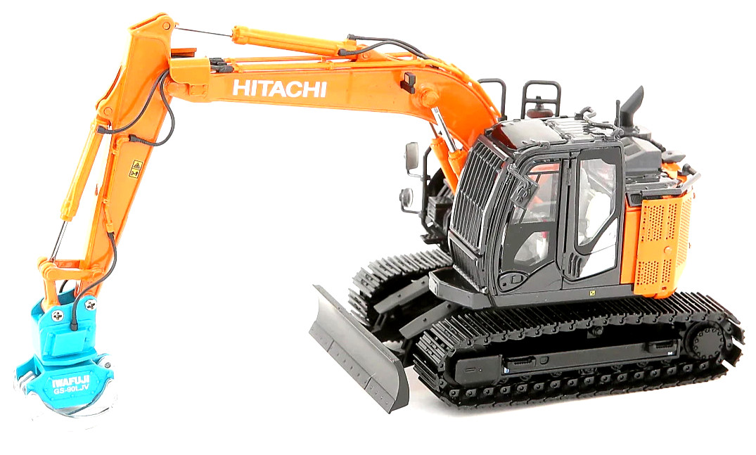 Hitachi ZX135US-6 Grapple Excavator 1/50 Diecast Model w/ Log