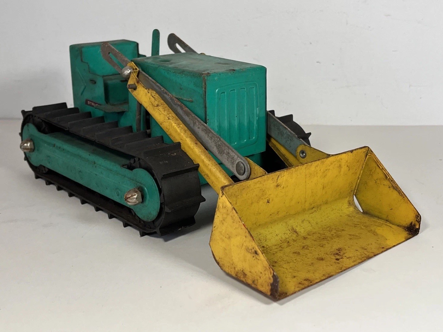 Vintage 1960s Structo Bulldozer Construction Loader Pressed Steel