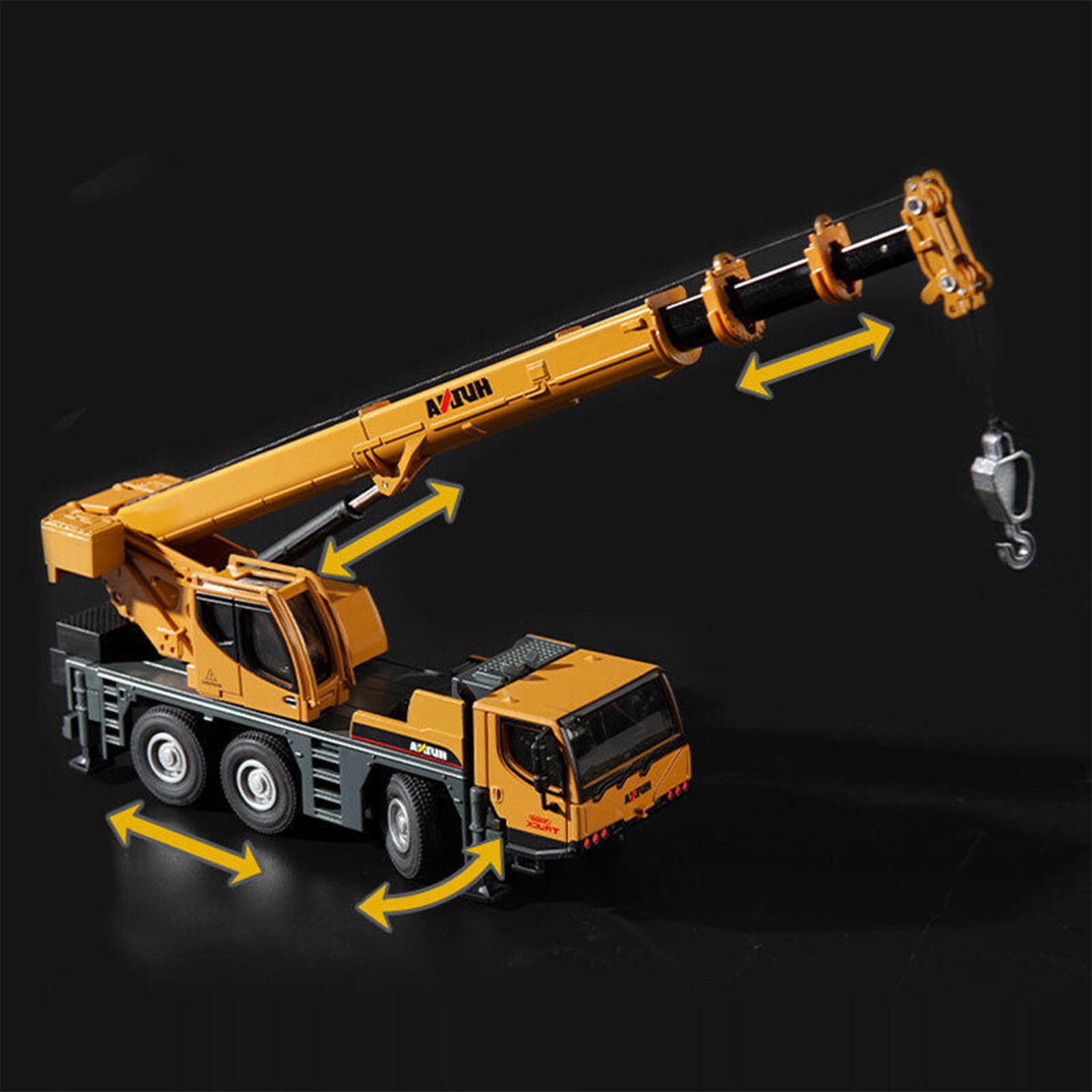 1:50 Diecast Metal Crane Truck Construction Vehicle Engineering Model Toy Gift