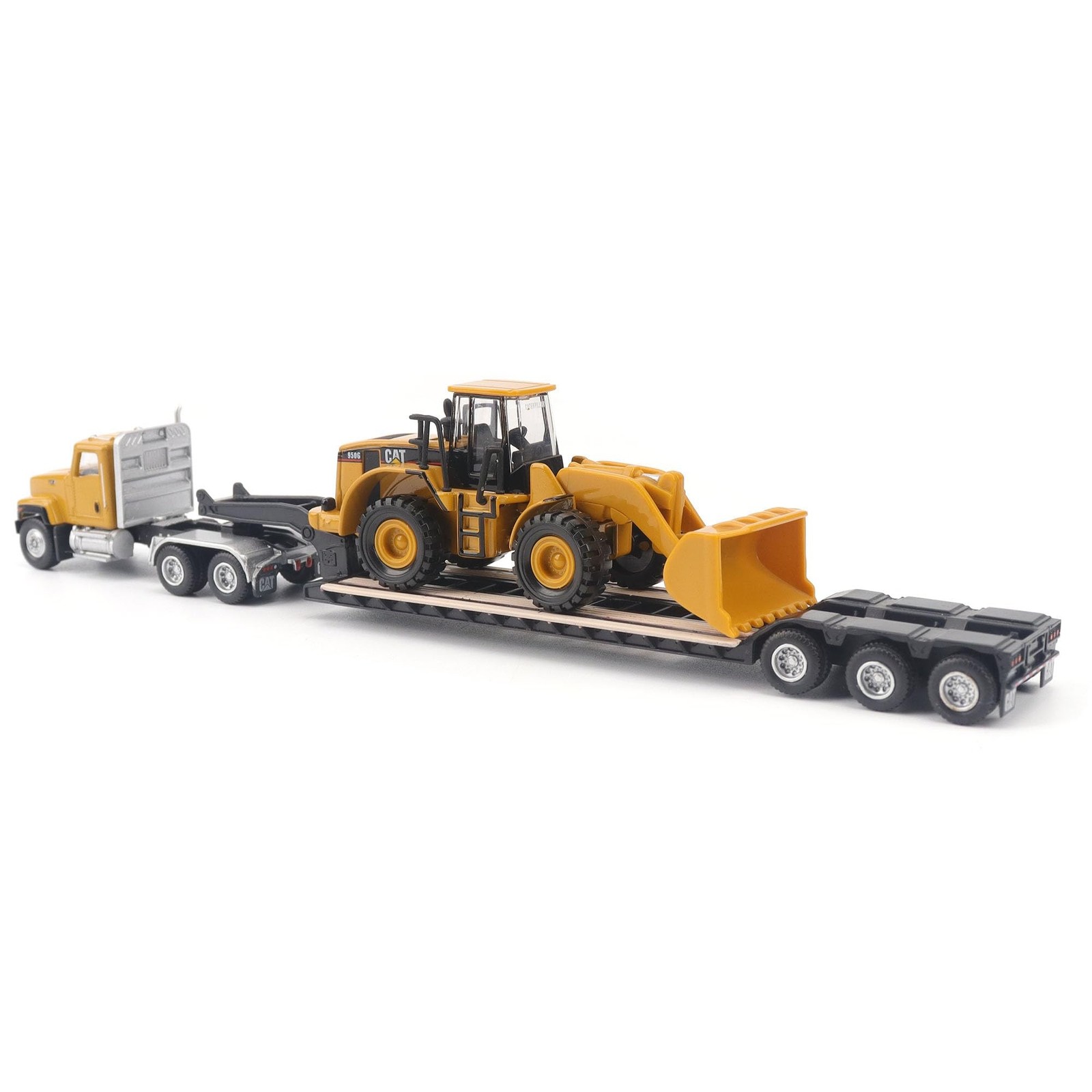 Diecast Masters | 1:87 Scale Cat CT681 Day Cab Tractor with Lowboy Trailer an…