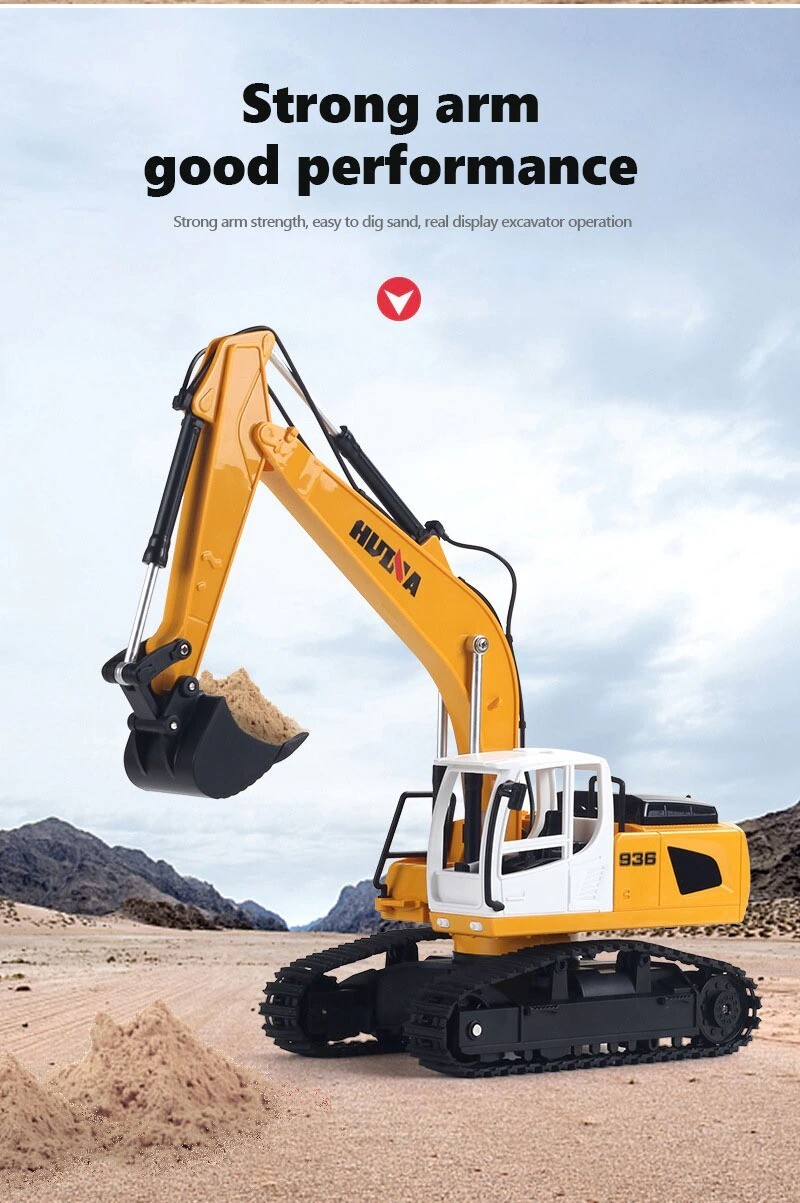 Huina 1:24 Remote Control Cars Trucks Simulation 6CH Excavator Gift For kids New