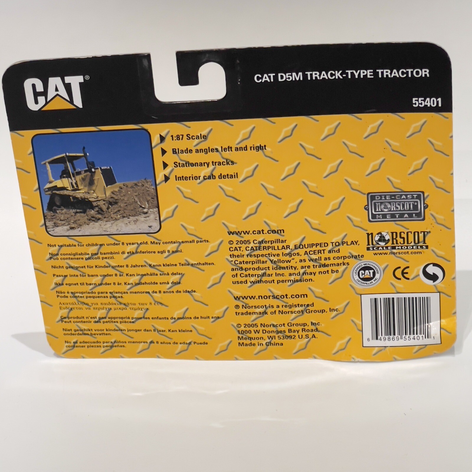 Diecast Norscot Die-Cast 1/87 HO Scale CAT D5M Track-Type Tractor 55401 NEW RARE