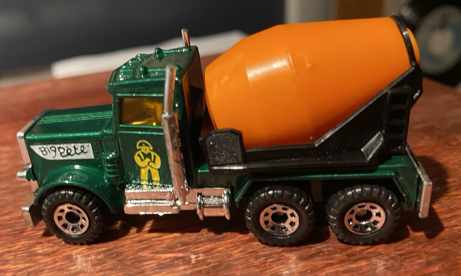 Matchbox Peterbilt Cement Mixer Diecast Truck Green Orange Black Silver