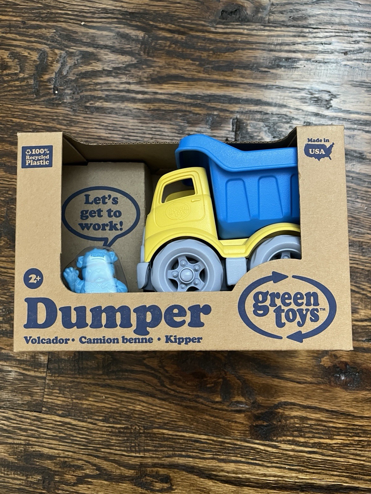 Green Toys Blue and Yellow Dump Truck Recycled Made in the USA