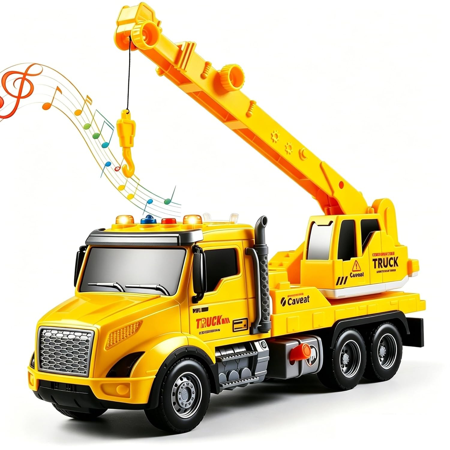 Crane Truck Toy Friction Powered Construction Vehicle Kids Ages 3-7 Boys