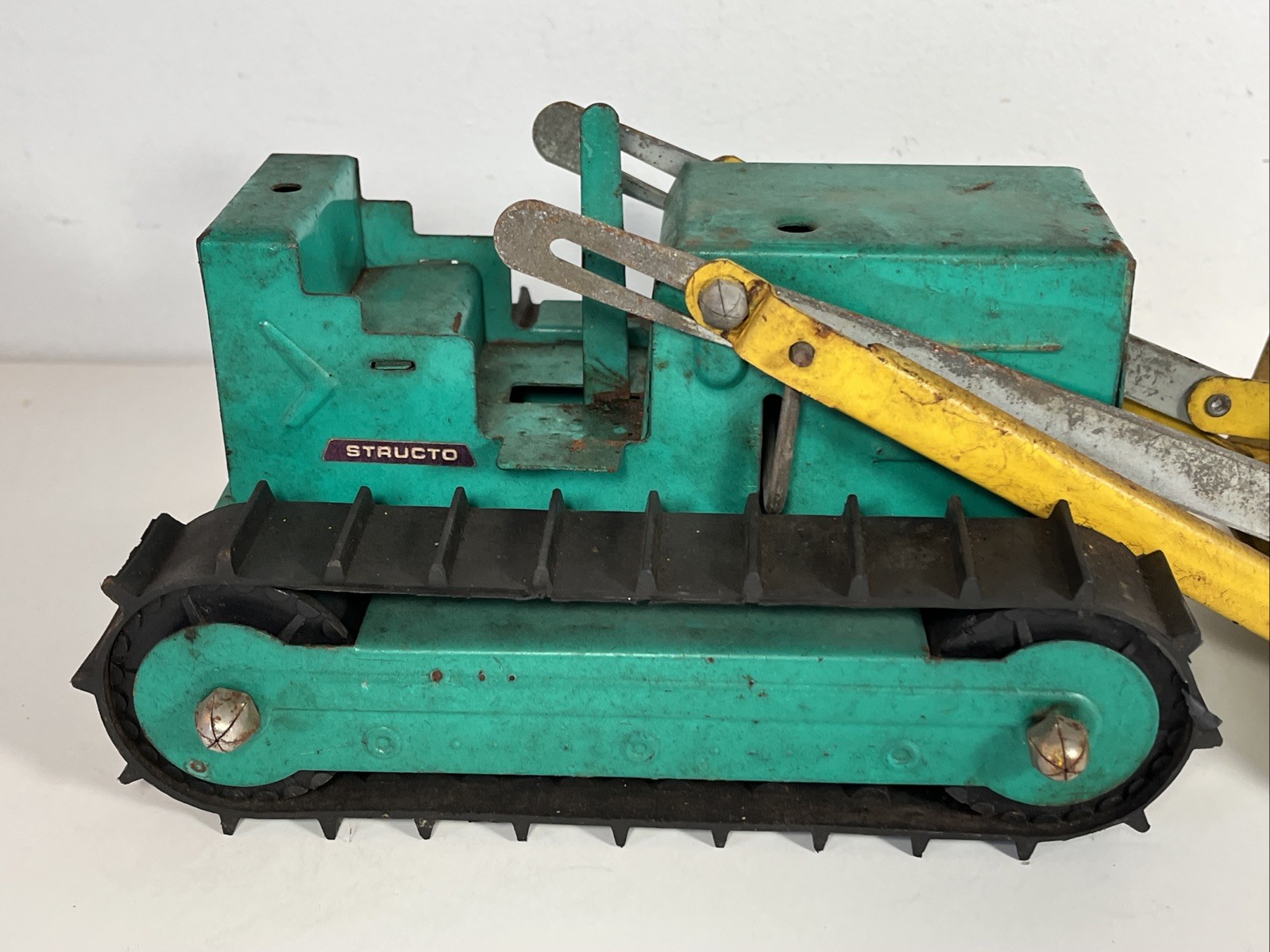 Vintage 1960s Structo Bulldozer Construction Loader Pressed Steel